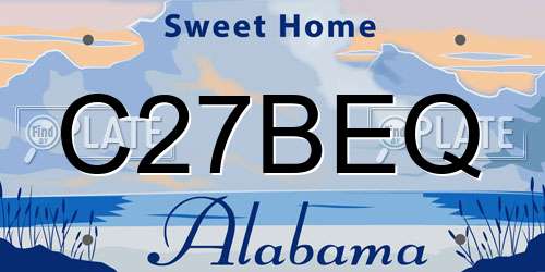 C27BEQ Alabama License Plate