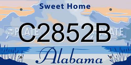 C2852B Alabama License Plate