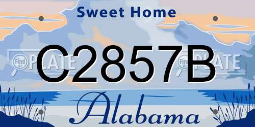 C2857B Alabama License Plate