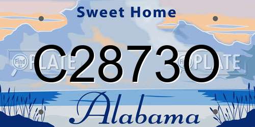 C2873O Alabama License Plate