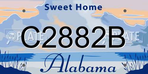 C2882B Alabama License Plate