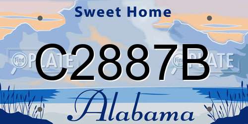 C2887B Alabama License Plate