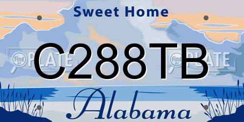 C288TB Alabama License Plate