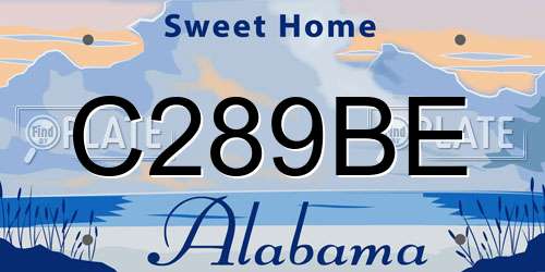 C289BE Alabama License Plate