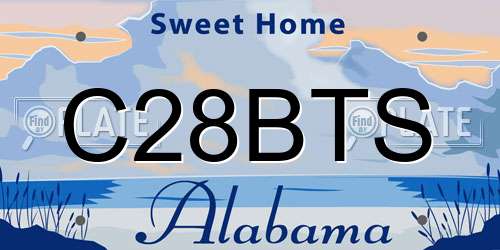 C28BTS Alabama License Plate