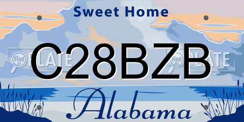 C28BZB Alabama License Plate