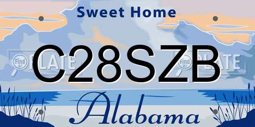 C28SZB Alabama License Plate