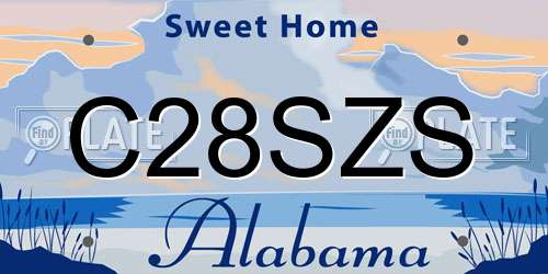 C28SZS Alabama License Plate
