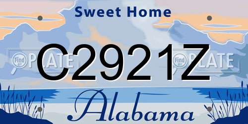 C2921Z Alabama License Plate