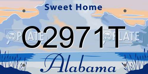 C2971T Alabama License Plate