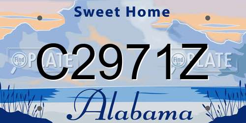 C2971Z Alabama License Plate
