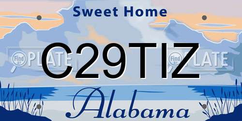 C29TIZ Alabama License Plate