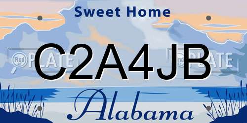 C2A4JB Alabama License Plate