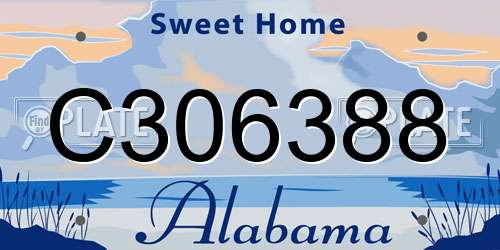 C306388 Alabama License Plate