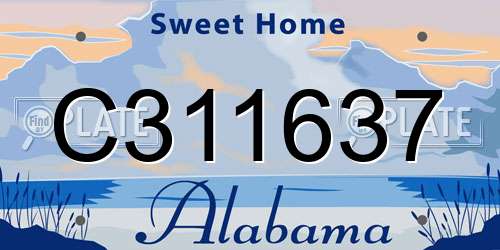 C311637 Alabama License Plate
