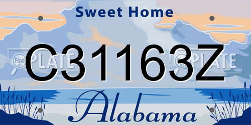 C31163Z Alabama License Plate