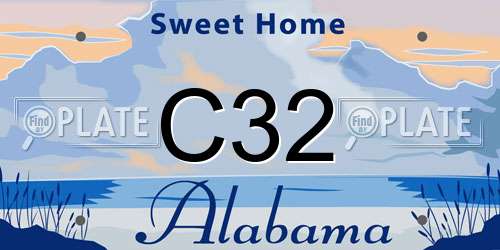 C32 Alabama License Plate