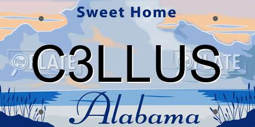 C3LLUS Alabama License Plate