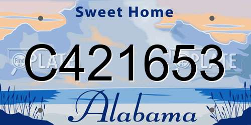 C421653 Alabama License Plate
