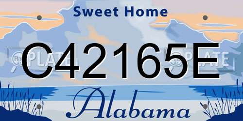 C42165E Alabama License Plate