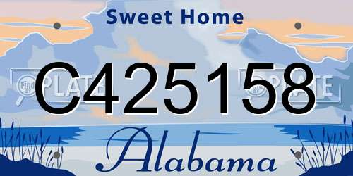 C425158 Alabama License Plate