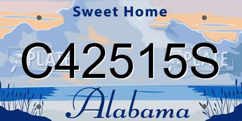 C42515S Alabama License Plate