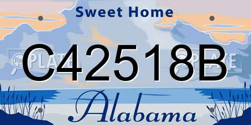 C42518B Alabama License Plate