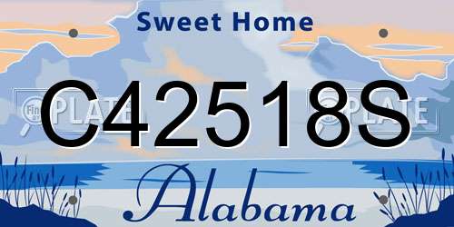 C42518S Alabama License Plate