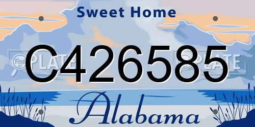 C426585 Alabama License Plate