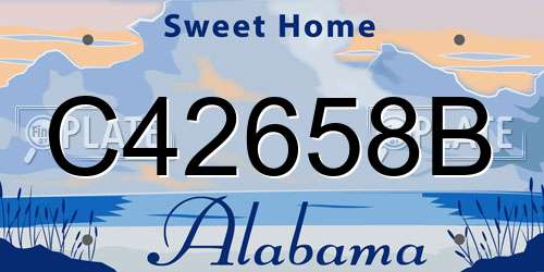 C42658B Alabama License Plate