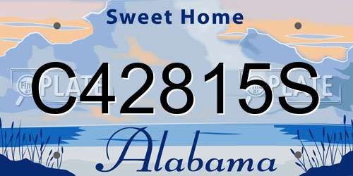 C42815S Alabama License Plate