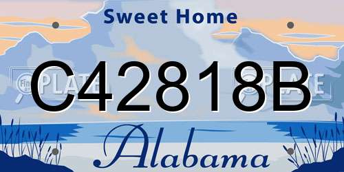 C42818B Alabama License Plate