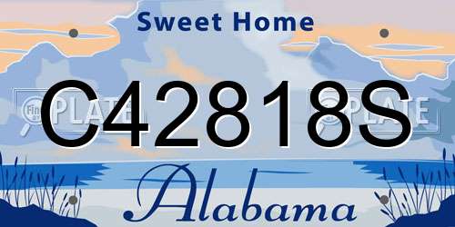 C42818S Alabama License Plate
