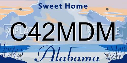 C42MDM Alabama License Plate