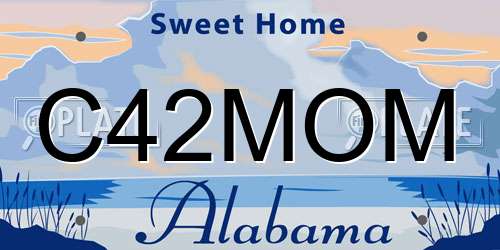 C42MOM Alabama License Plate