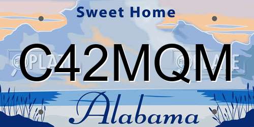 C42MQM Alabama License Plate