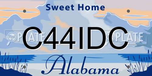 C44IDC Alabama License Plate