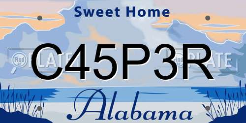 C45P3R Alabama License Plate