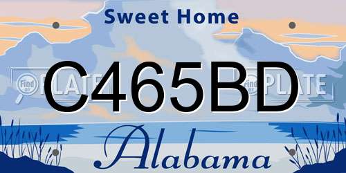 C465BD Alabama License Plate