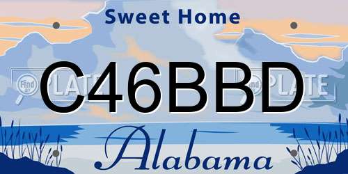 C46BBD Alabama License Plate