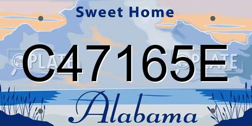 C47165E Alabama License Plate
