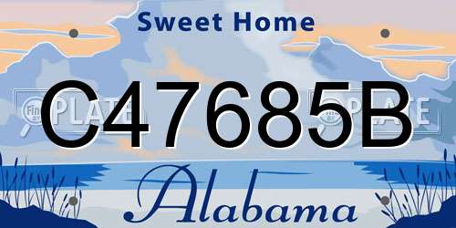 C47685B Alabama License Plate