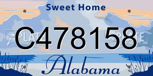 C478158 Alabama License Plate