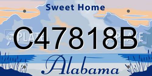 C47818B Alabama License Plate