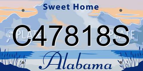 C47818S Alabama License Plate