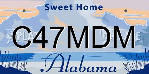 C47MDM Alabama License Plate