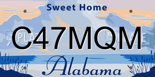 C47MQM Alabama License Plate