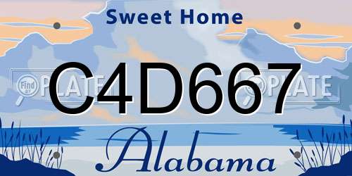 C4D667 Alabama License Plate