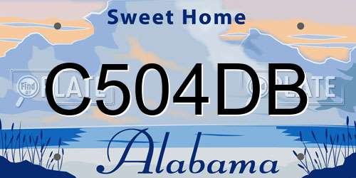C504DB Alabama License Plate