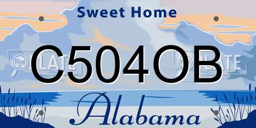 C504OB Alabama License Plate